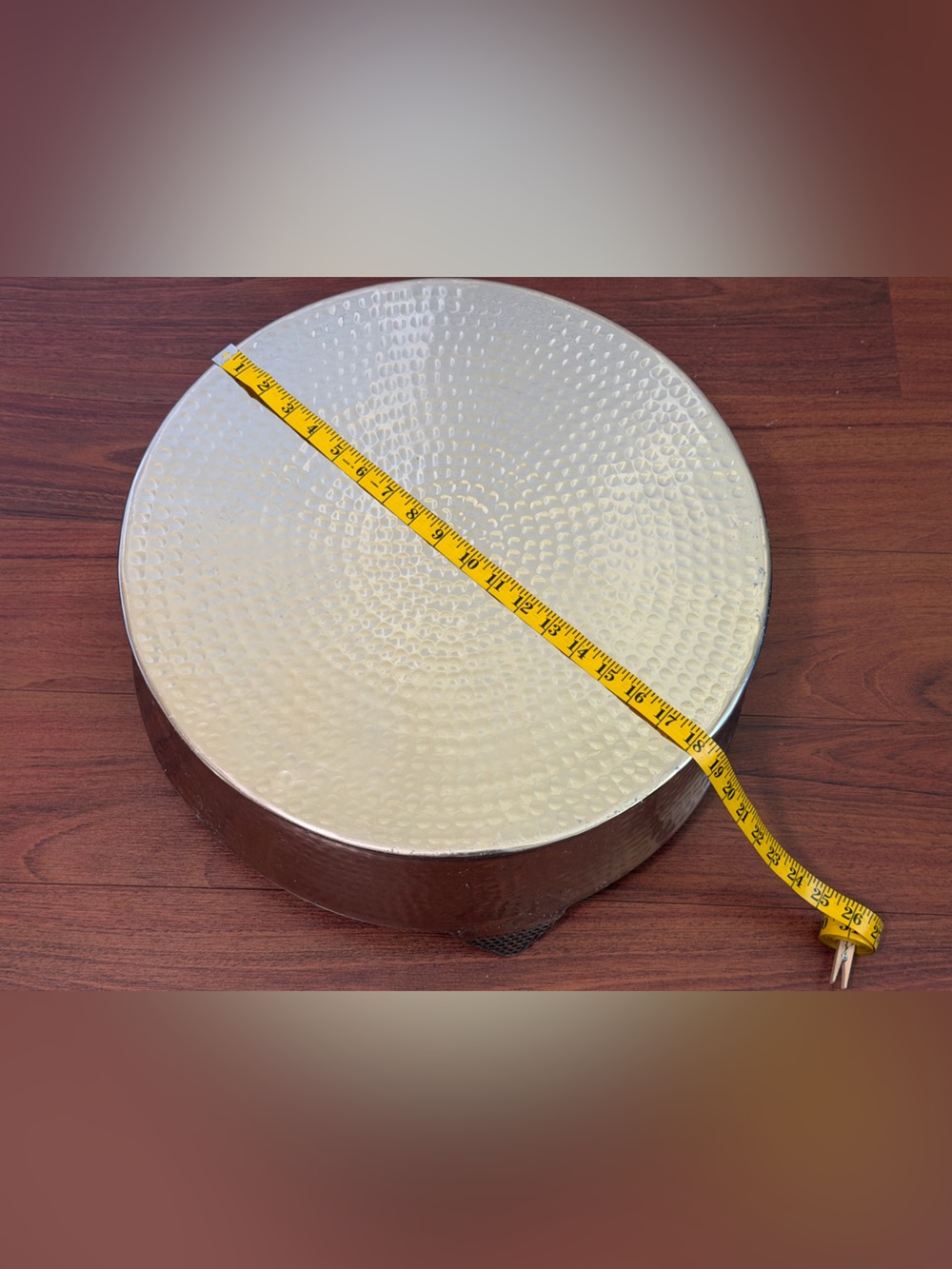 Gift bay creations cake stand base 18 inch silver hammered footed wedding event - Picture 8 of 9